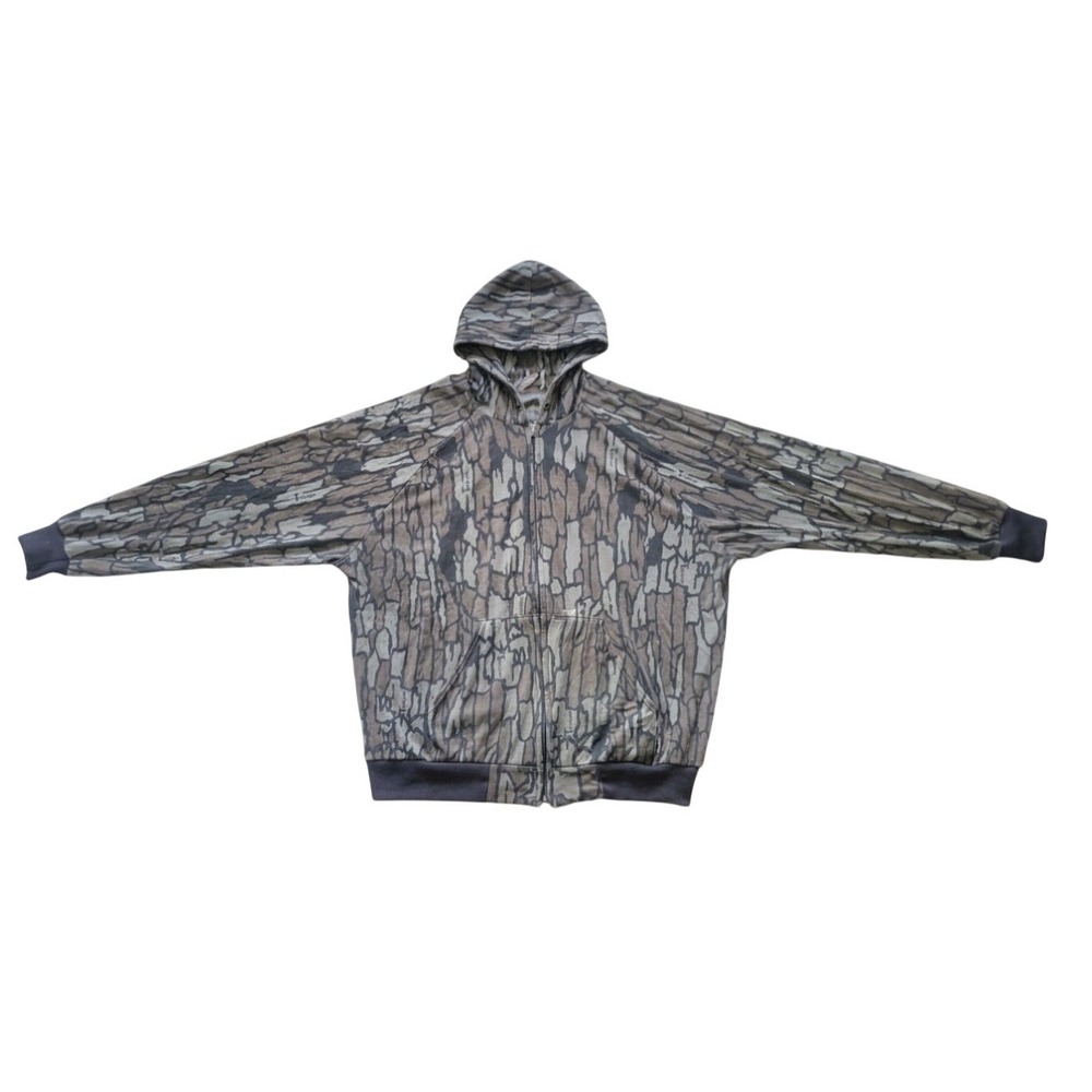 VTG 80s Carhartt Trebark Camo 829 Full Zip Hoodie Jacket Shell Distressed AS-IS